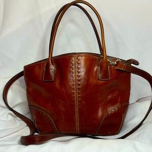 FOSSIL CROSSBODY LEATHER SATCHEL 3 COMPARTMENT 12 X 8 PURSE
